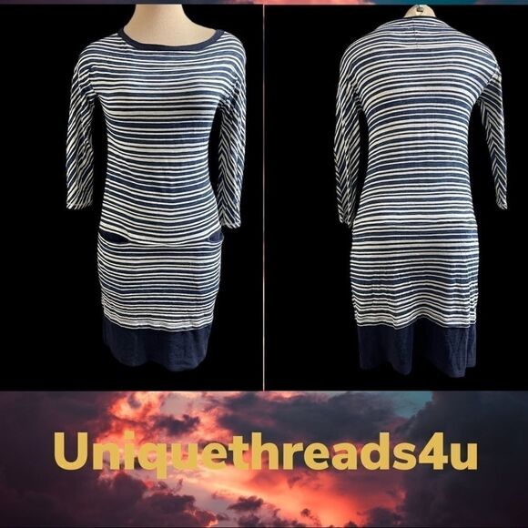 Rag & Bone Knit Blue Nautical Stripe Knit Dress - Picture 1 of 13